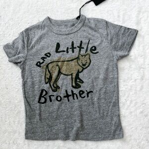 NWT- CHASER Boys Rad Little Brother Wolf Tee Shirt